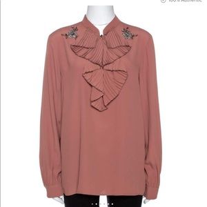 No. 21 pink silk embellished blouse, IT 38